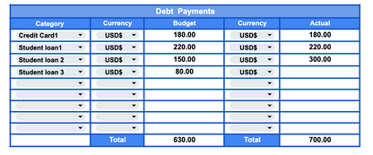 Zero-Based Budget Tracker